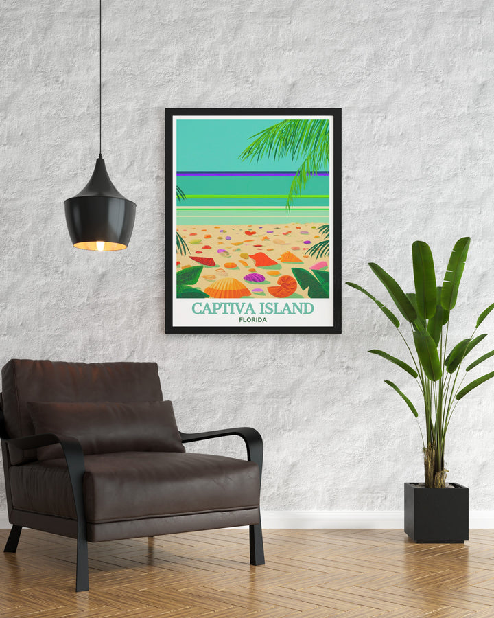 Enhance your home with this detailed art print of Floridas Gulf Coast, featuring the stunning views of Captiva Island and the peaceful atmosphere of Turner Beach. Ideal for anyone who loves coastal living and natural beauty.