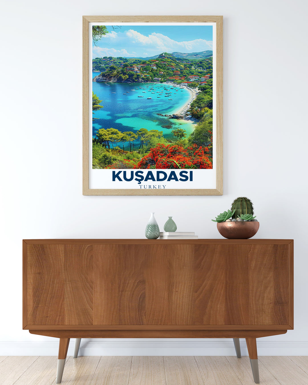 Beautiful Turkey wall art featuring Pegion Island. This stunning Turkey travel print is an ideal choice for those looking to enhance their home with modern art or searching for a unique travel gift that captures the beauty of the Turkish coast.