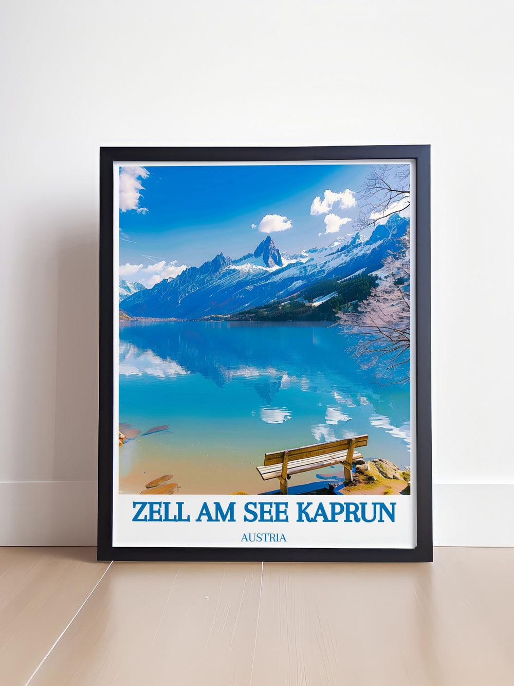 Elegant gallery wall art featuring Schmittenhöhe in Zell am See, Austria. The print captures the panoramic mountain views and the vibrant ski resort atmosphere, creating a captivating piece that celebrates the natural beauty and adventure of the Austrian Alps. The intricate details and vivid colors make this artwork a perfect addition to any home decor.