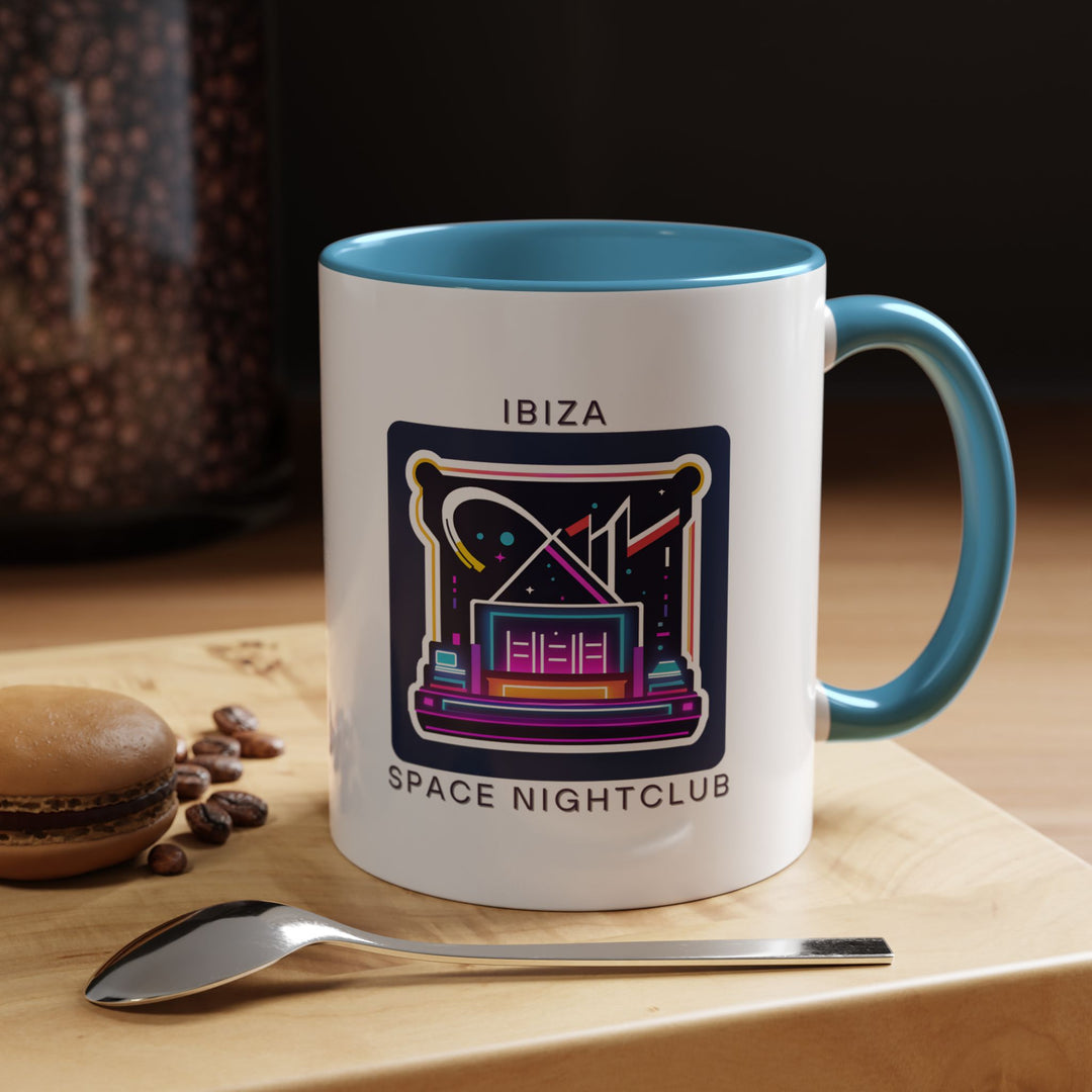 Experience the energy of Ibiza with this elegant Space Nightclub mug showcasing detailed illustrations of the clubs iconic imagery. Made from durable ceramic, dishwasher and microwave safe, it is ideal for daily use or as a thoughtful gift for fans and collectors.