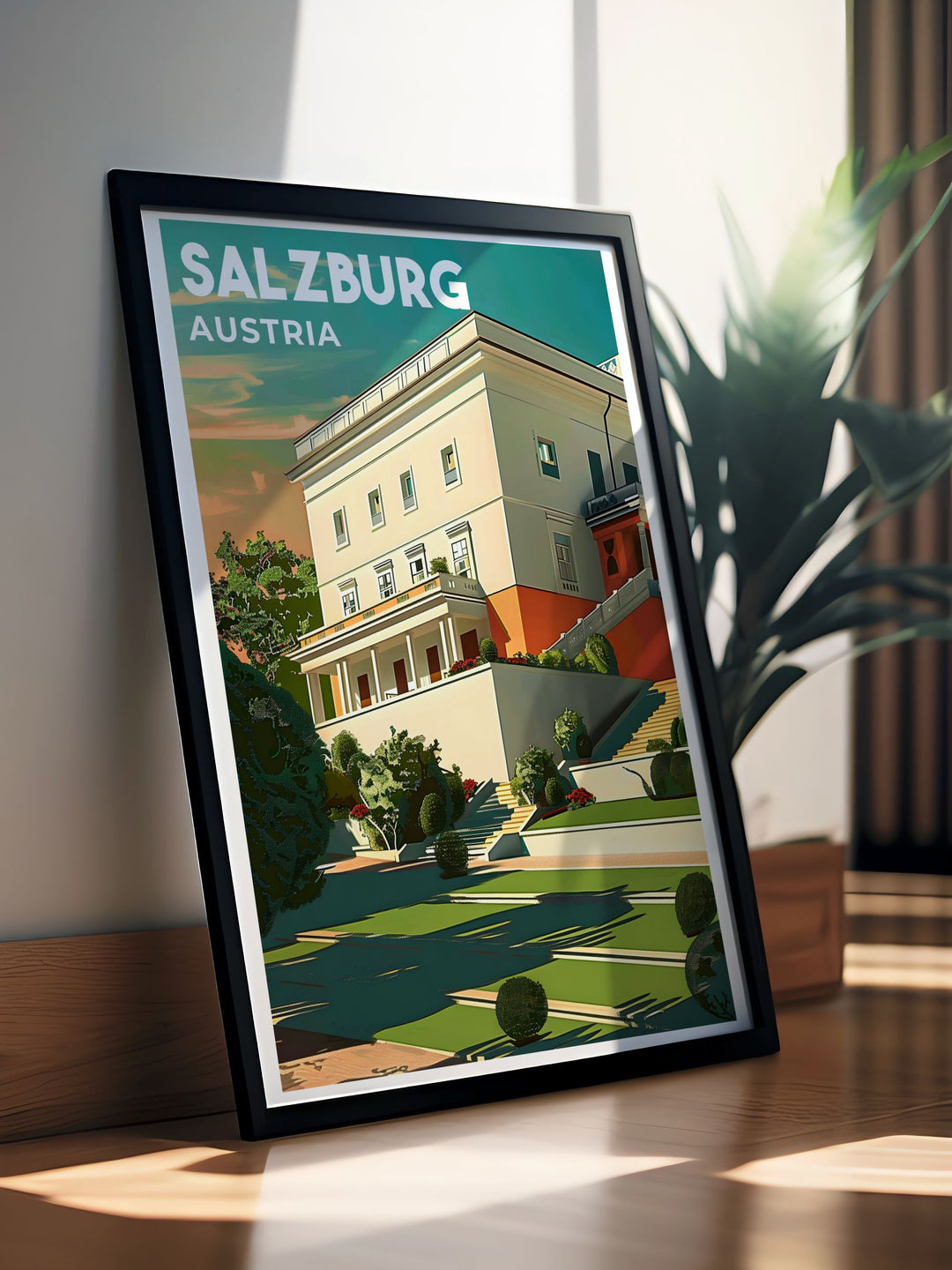 Bring the beauty of Zauchensee skiing and Mirabel Palace into your home with this stunning vintage travel print. The perfect addition to your wall art collection, it highlights Austria's majestic landscapes and historical charm.