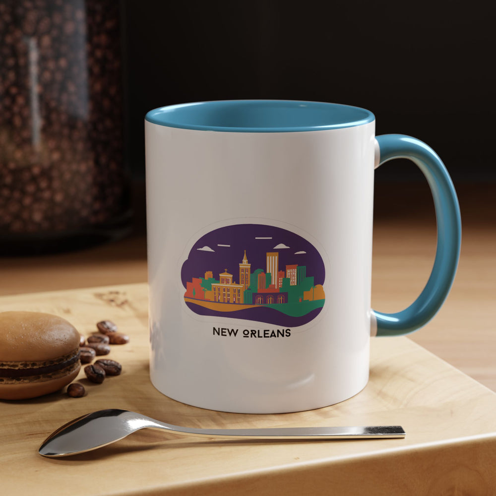 Celebrate the charm of New Orleans with this New Orleans Mug. Featuring artwork of the French Quarter, this durable ceramic mug is dishwasher-safe and microwave-safe, perfect for coffee, tea, or hot beverages.