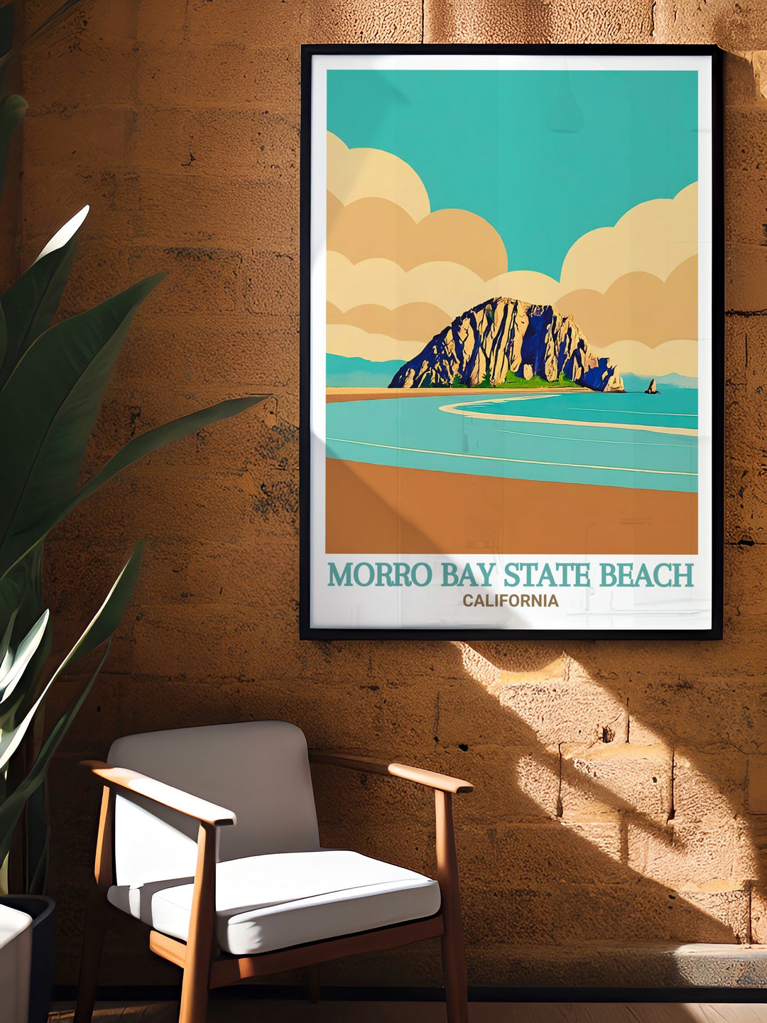 The peaceful stretch of Morro Bay State Beach and Morro Strand State Beach is captured beautifully in this travel print. A great addition for anyone looking to add a touch of coastal serenity to their space.