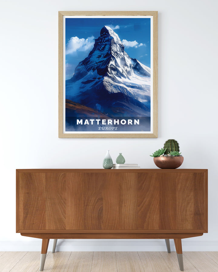 Exclusive Matterhorn Ski Resort Print capturing breathtaking snowy mountain landscapes ideal for modern mountain artwork and stylish gifts