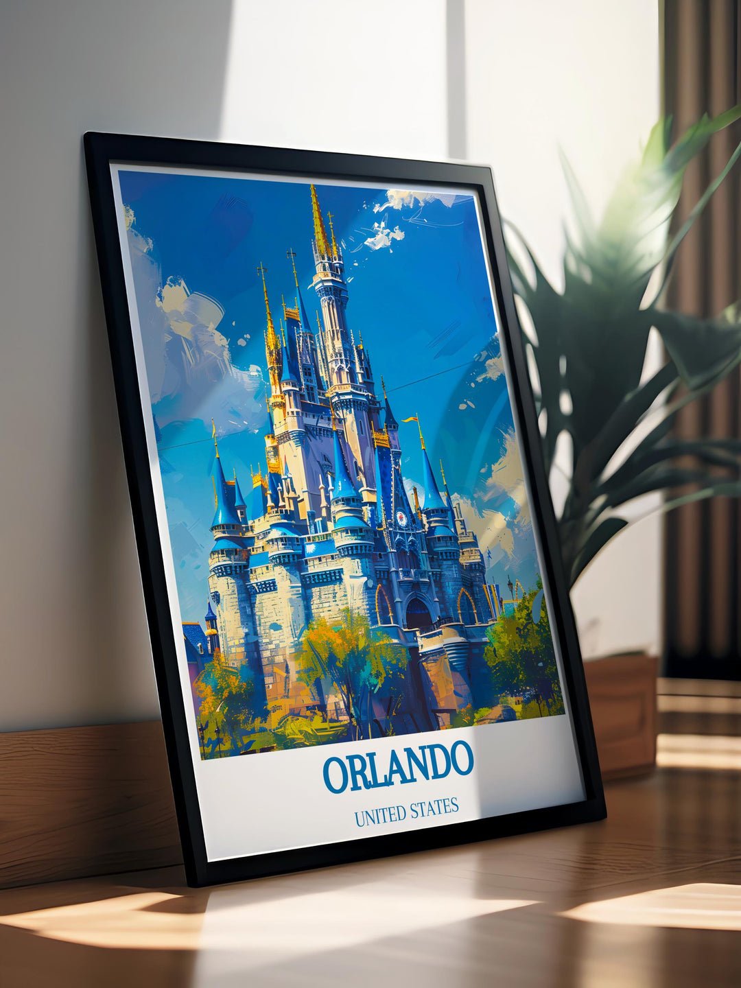 Enchanting San Diego home decor featuring vibrant travel prints that showcase the beauty of the city paired with Cinderella Castle modern art prints perfect for adding a touch of magic to your living space and creating an inviting atmosphere with timeless charm