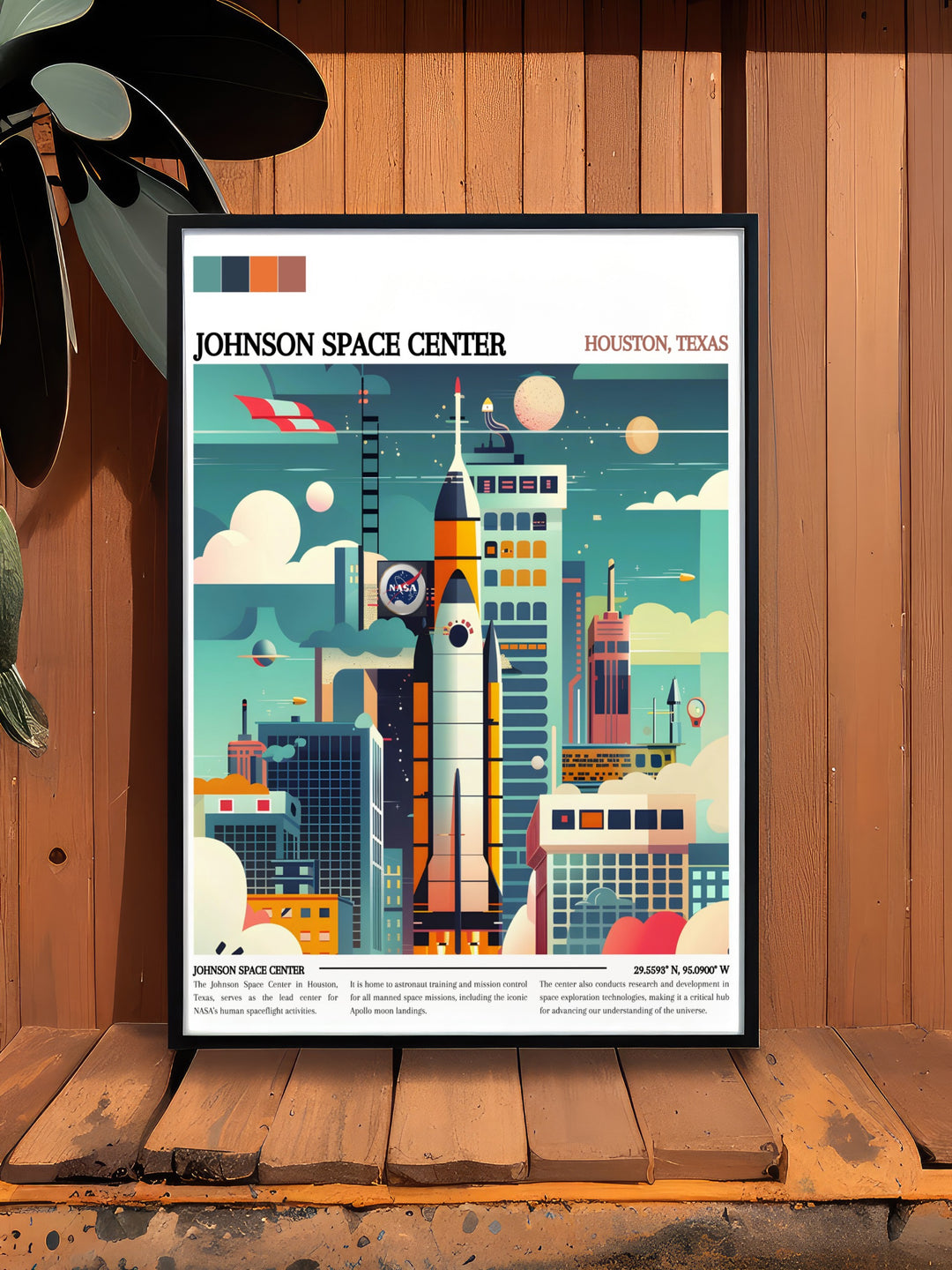 Captivating Houston poster with intricate watercolor details highlighting the citys vibrant life and cultural richness. An ideal piece for modern art lovers.