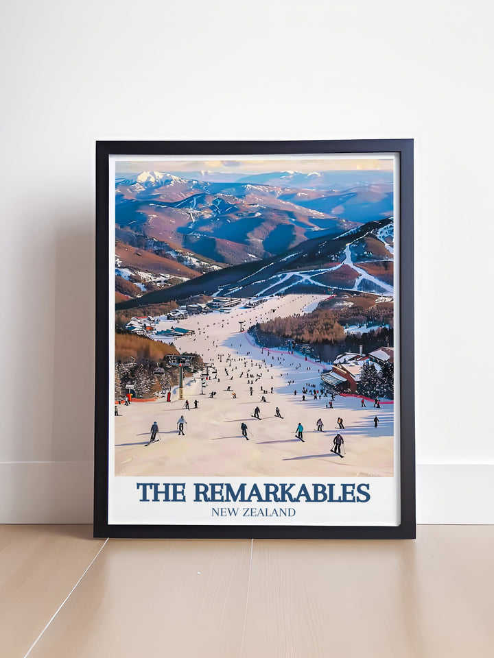 Add a touch of New Zealand skiing to your home with Shadow Basin The Remarkables range elegant home decor Perfect for modern art lovers and collectors these stunning prints capture the beauty of Queenstown NZ