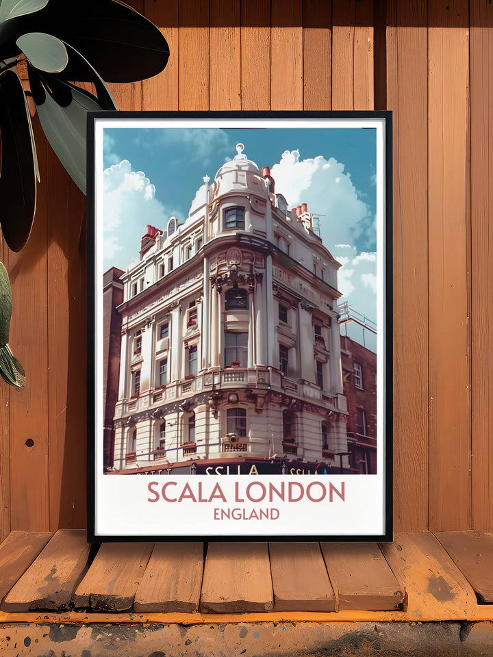 Framed print of Scala London exterior façade highlighting the iconic Art Deco design of this historic music venue located in Kings Cross a must have wall art for those who appreciate London architecture and the vibrant history of its music scene