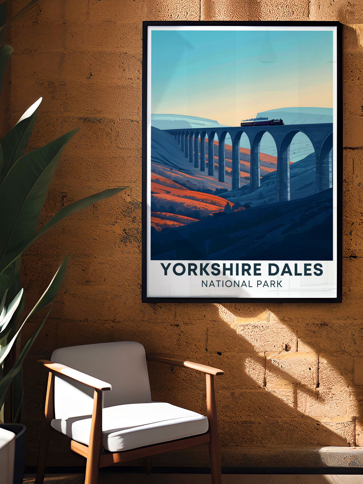 Bring the charm of the Yorkshire Dales into your home with this Ribblehead Viaduct poster capturing the essence of this beautiful region and its iconic viaduct.