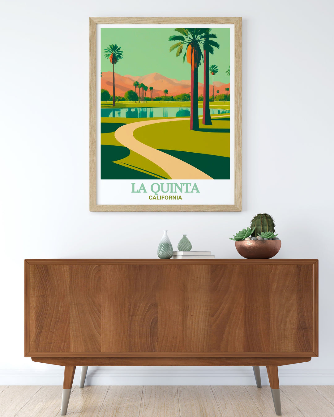 Civic Center Park art print from La Quinta, California. This wall poster captures the lush landscapes and calming environment of the park, making it a great addition to any nature inspired home decor. Perfect for anyone who appreciates outdoor beauty and peaceful settings.