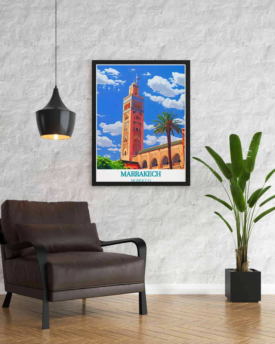 Showcasing the serene beauty and peaceful ambiance of Moroccos beaches, this poster captures their coastal charm and natural elegance, perfect for enhancing your home decor with Moroccan allure.