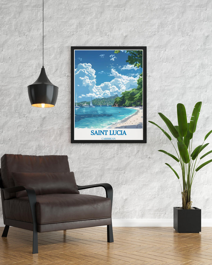 Saint Lucia Artwork including Marigot Bay Wall Art is a thoughtful addition to your home bringing the vibrant colors and serene beauty of the Caribbean to your living space perfect for those who love tropical decor and meaningful gifts for all occasions