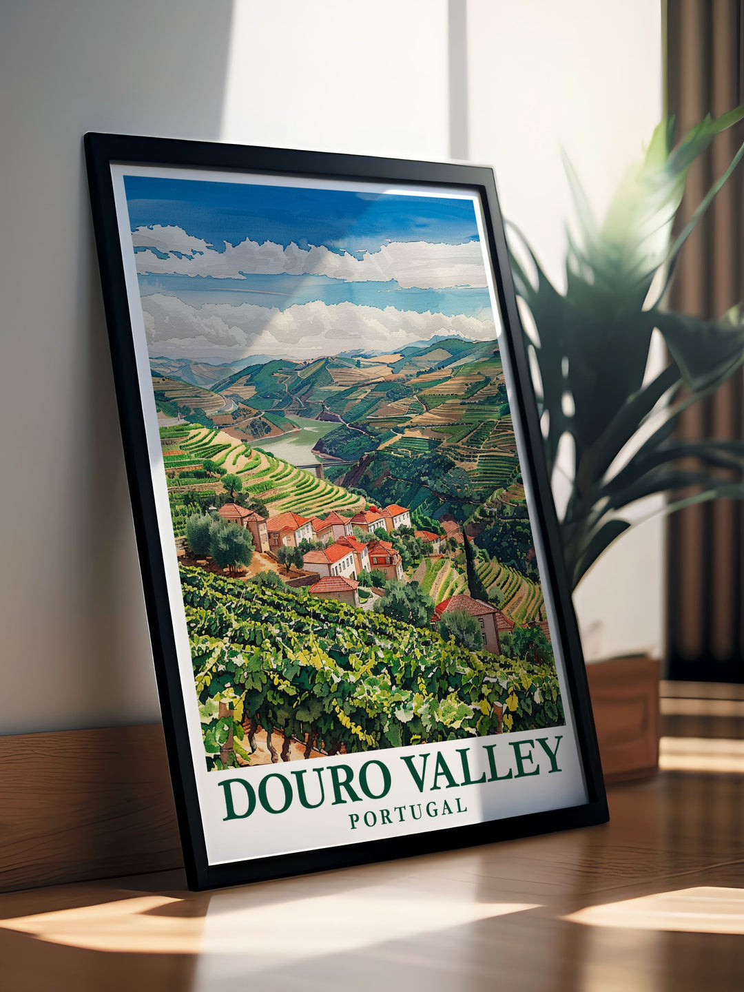 Stunning wall art of Douro farms capturing the rustic charm and serene vistas of Portugal’s Douro Valley, perfect for adding a touch of vineyard elegance to your living space.