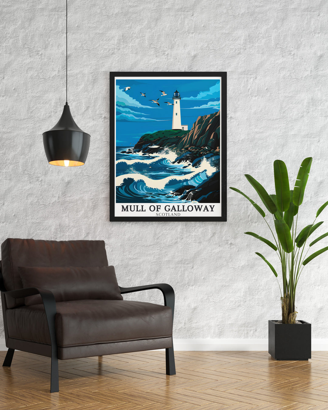 Mull of Galloway Lighthouse Poster captures the iconic lighthouse standing resolutely against the elements, a testament to Scotlands rich maritime history. This artwork is a striking reminder of the power and beauty of Scotlands coastlines.