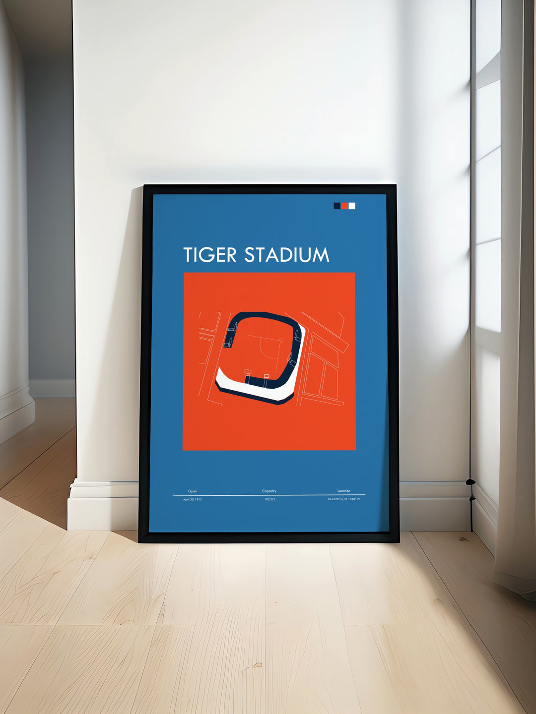 LSU Tiger Stadium Poster Print showcasing the vibrant energy of college football games at LSU Tiger Stadium in Louisiana capturing the essence of LSU Tigers football with dynamic colors and design