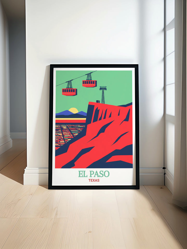 Highlight your love for Texas with this El Paso canvas print featuring the Wyler Aerial Tramway. The detailed artwork captures the dramatic landscapes of the region, making it an ideal gift or decor item for any nature lover. Perfect for creating a warm, inviting atmosphere in any room.