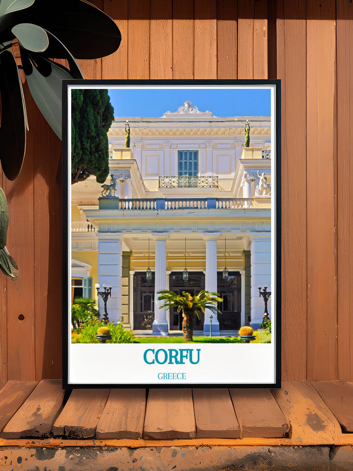 Stunning Corfu Greece print showcasing the elegance of Achilleion Palace ideal wall decor