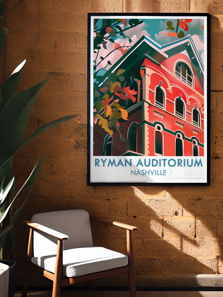 Ryman Auditorium modern prints perfect for music lovers Nashville Tennessee decor elegant artwork country music gift for any occasion