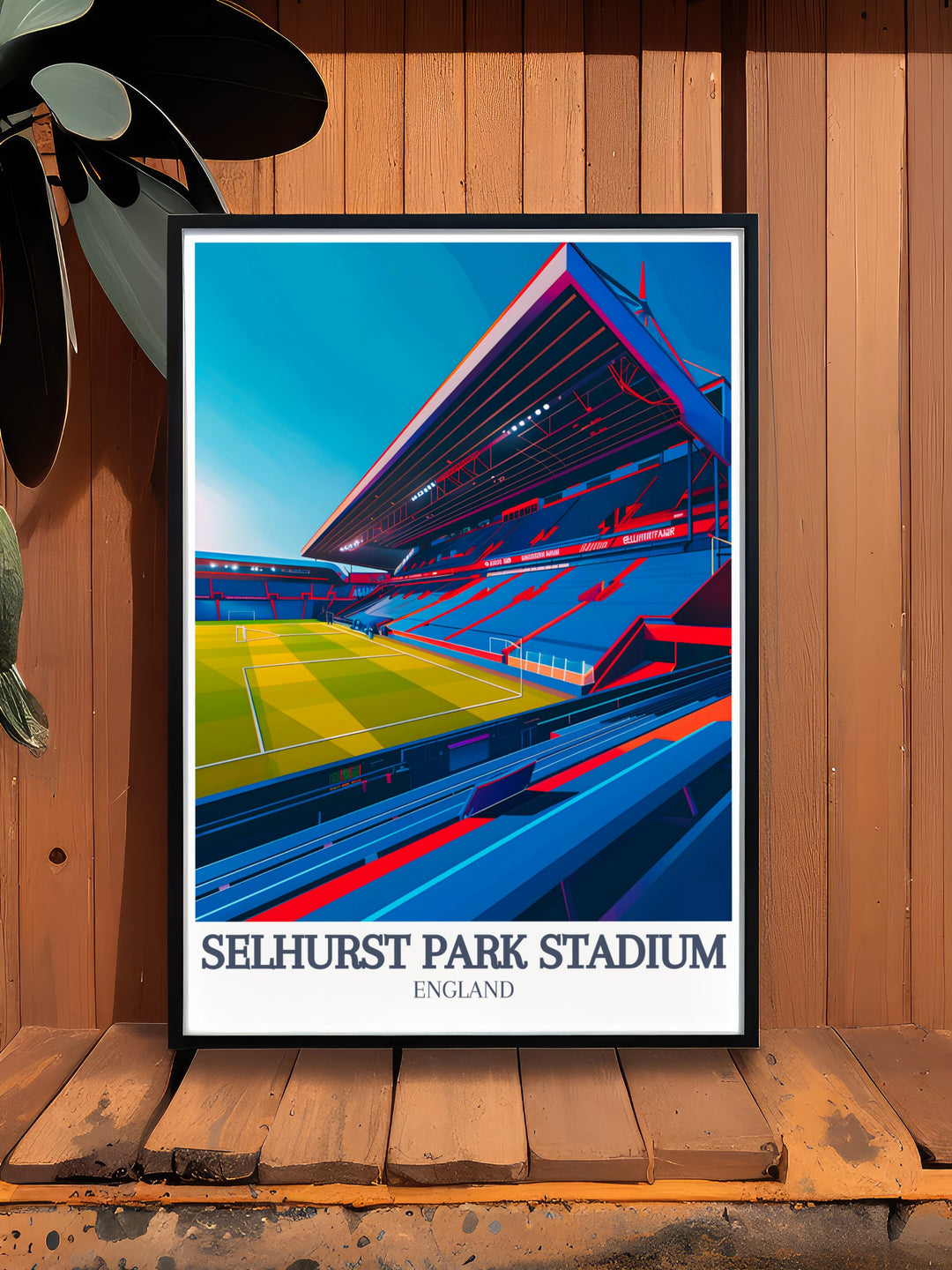 Unique Selhurst Park Travel Gift with detailed depiction of Holmesdale Road Stand and Main Stand perfect for football enthusiasts and art lovers