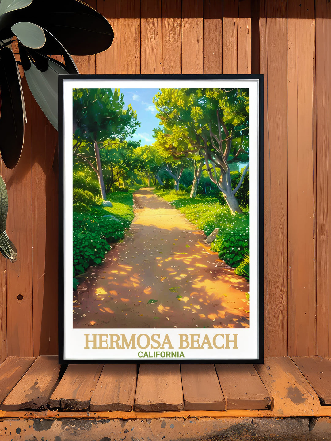 Hermosa Beach and Veterans Parkway captured in a stunning wall print. This artwork is perfect for those who love Californias beach lifestyle and want to showcase the beauty of Hermosa Beach in their home décor.