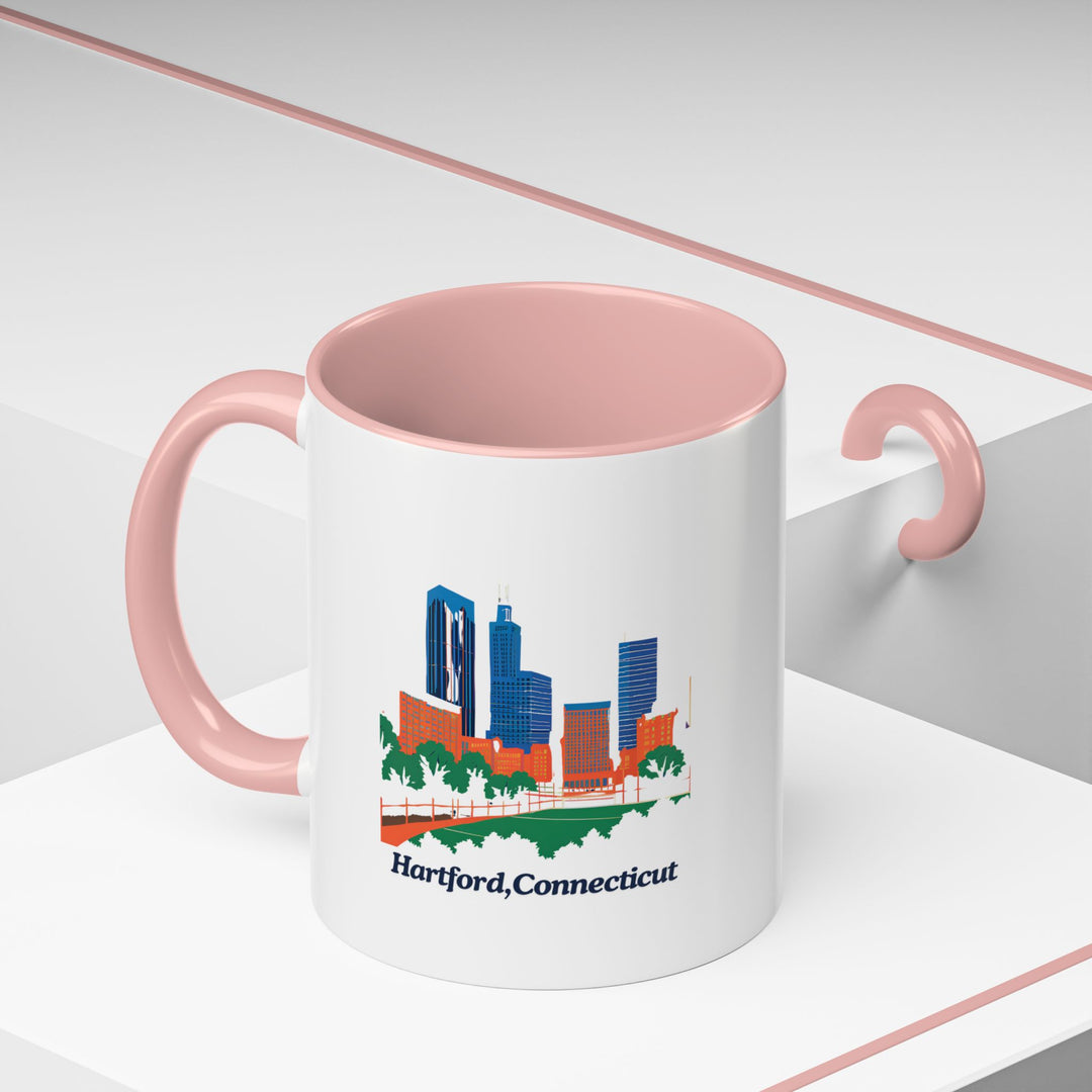 This Hartford Connecticut mug highlights the city’s unique charm and cultural vibrance with vibrant designs. Dishwasher-safe and durable, it is perfect for hot drinks and makes a thoughtful gift or collector’s item for fans of Hartford.