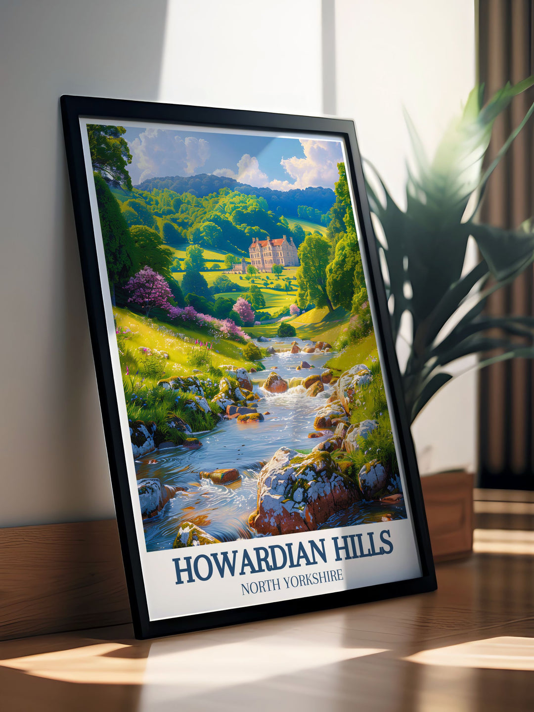 Framed art print of the River Derwent, showcasing the tranquil waters and surrounding greenery. This artwork adds a touch of natural beauty to your home, perfect for creating a relaxing and serene atmosphere.