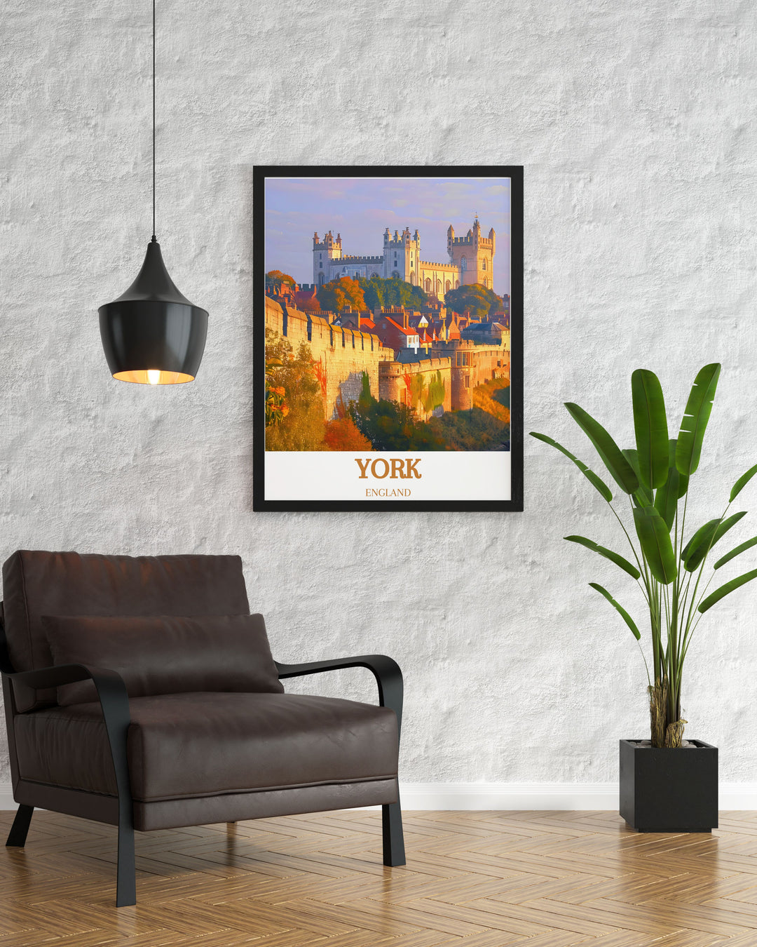 Vintage Travel Print of North York Moors highlighting serene landscapes and green valleys. Perfect for those who appreciate the natural beauty of Yorkshire. ENGLAND, york city walls adds a touch of historical significance.