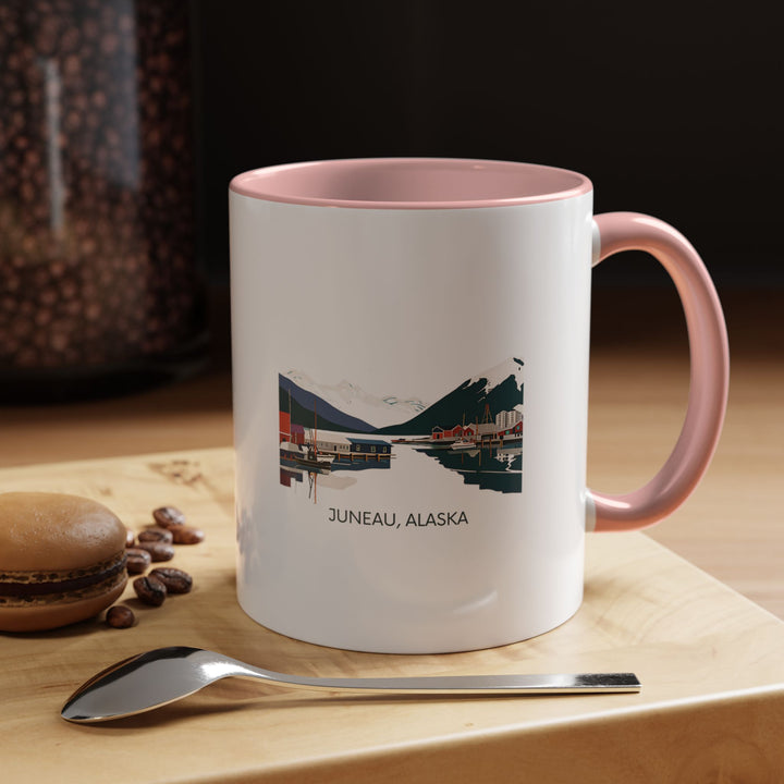 Enjoy your favorite beverage with this Juneau Alaska mug, highlighting the city’s stunning glaciers and vibrant wildlife. Dishwasher-safe and durable, it is a meaningful gift or keepsake for admirers of Juneau.