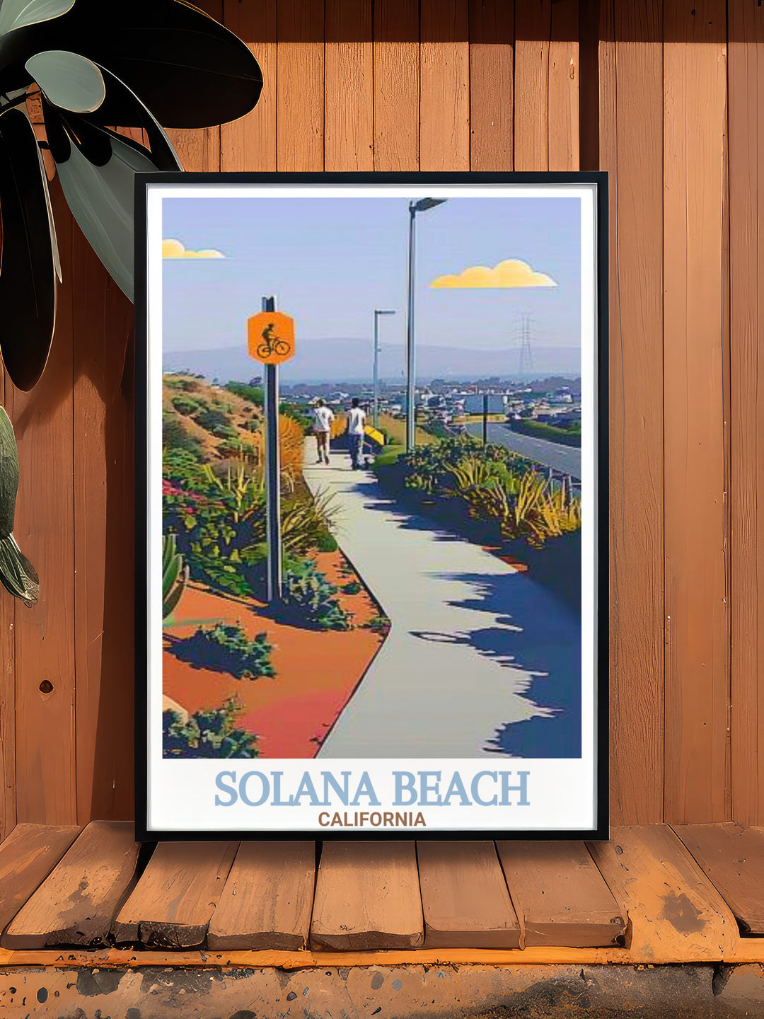 This Solana Beach poster print features both the stunning beach and the Coastal Rail Trail, a favorite spot for locals and visitors. Perfect for those looking to bring a slice of Californias natural beauty into their home, this wall art is a timeless piece.