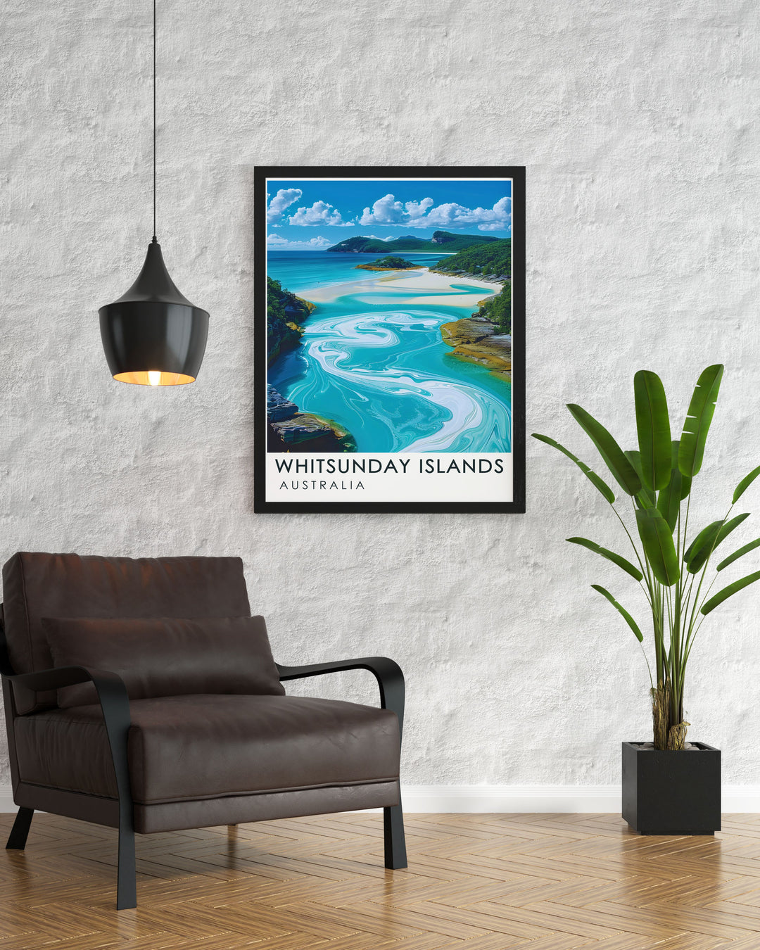 Elegant Hill Inlet framed print showcasing the serene landscape of the Whitsunday Islands ideal for adding a touch of Australian charm to any room