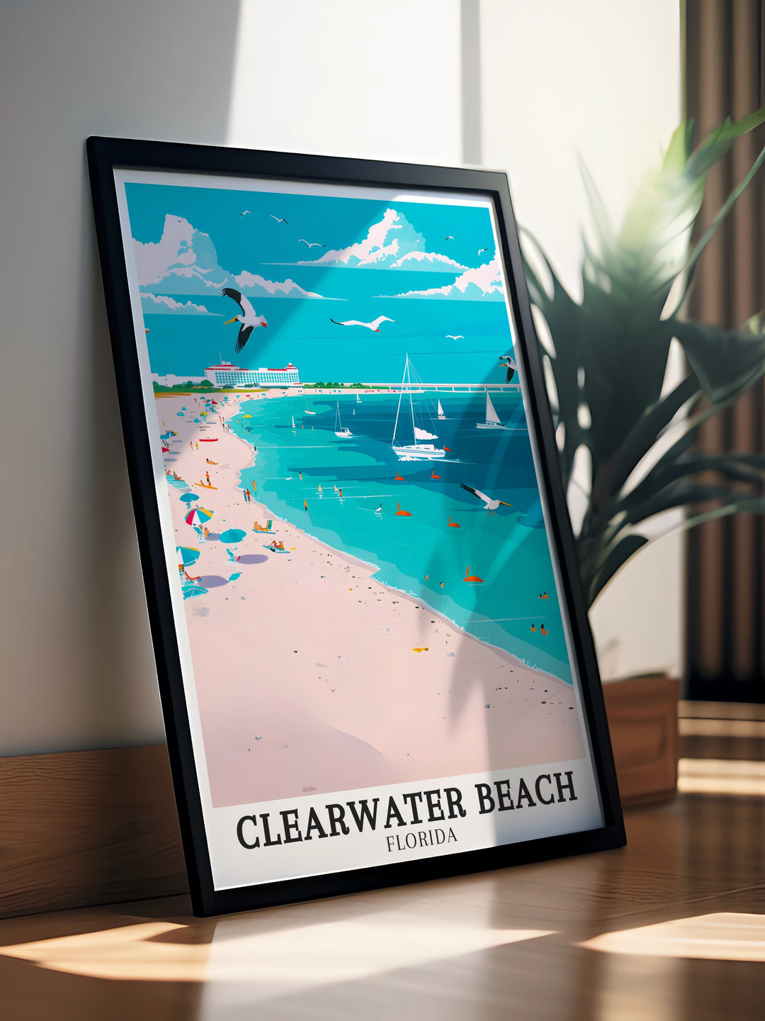 Clearwater Beach Hotel Wall Prints. Capturing the essence of the Gulf Coast Beach and Clearwater Beach Hotel, these wall prints are perfect for creating a relaxing and inspiring atmosphere. Great for beach house decor and Florida art lovers.