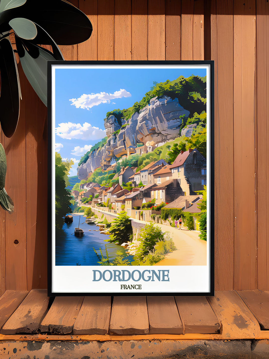This art print of La Roque Gageac showcases the villages unique blend of history and natural beauty, making it a standout piece for any decor.