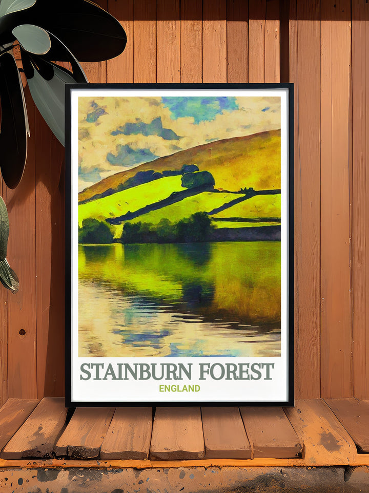 Add a sense of adventure to your home with Fewston Reservoir Mountain Biking art print. Featuring vibrant views of Stainburn MTB trails, this piece is perfect for those who love cycling wall art and want to showcase their passion for mountain biking and Yorkshire trails.