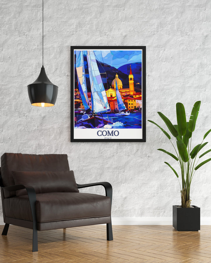 Experience the grandeur of vintage train travel with this Royal Scotsman locomotive art and the peaceful beauty of Como Cathedral Lake Como prints. A perfect addition to your home decor that celebrates both Scotland and Italy.