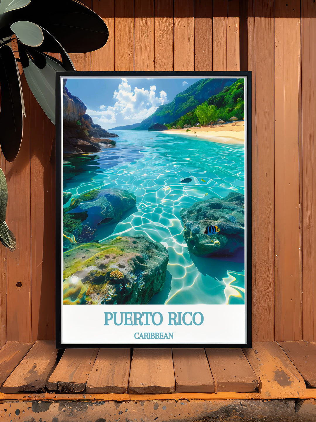 Elegant CARIBBEAN, Culebra and Vieques Biosphere Reserve poster with a vintage design. Ideal for Arecibo photography lovers and those looking for personalized gifts. Adds a vibrant touch to home decor with its striking color palette.