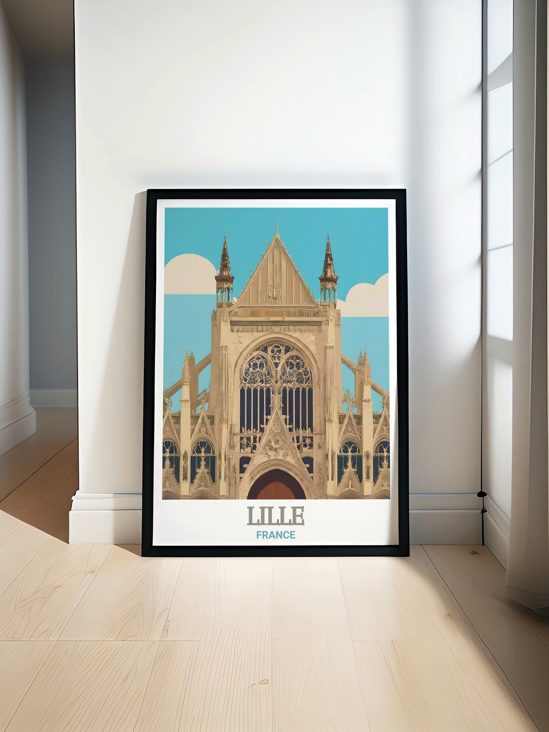 A beautiful canvas art print of Saint Maurice Church in Lille, France. The artwork showcases the churchs stunning Gothic details, making it ideal for anyone who loves French history and architecture. Add a touch of European elegance to your home decor with this unique piece.