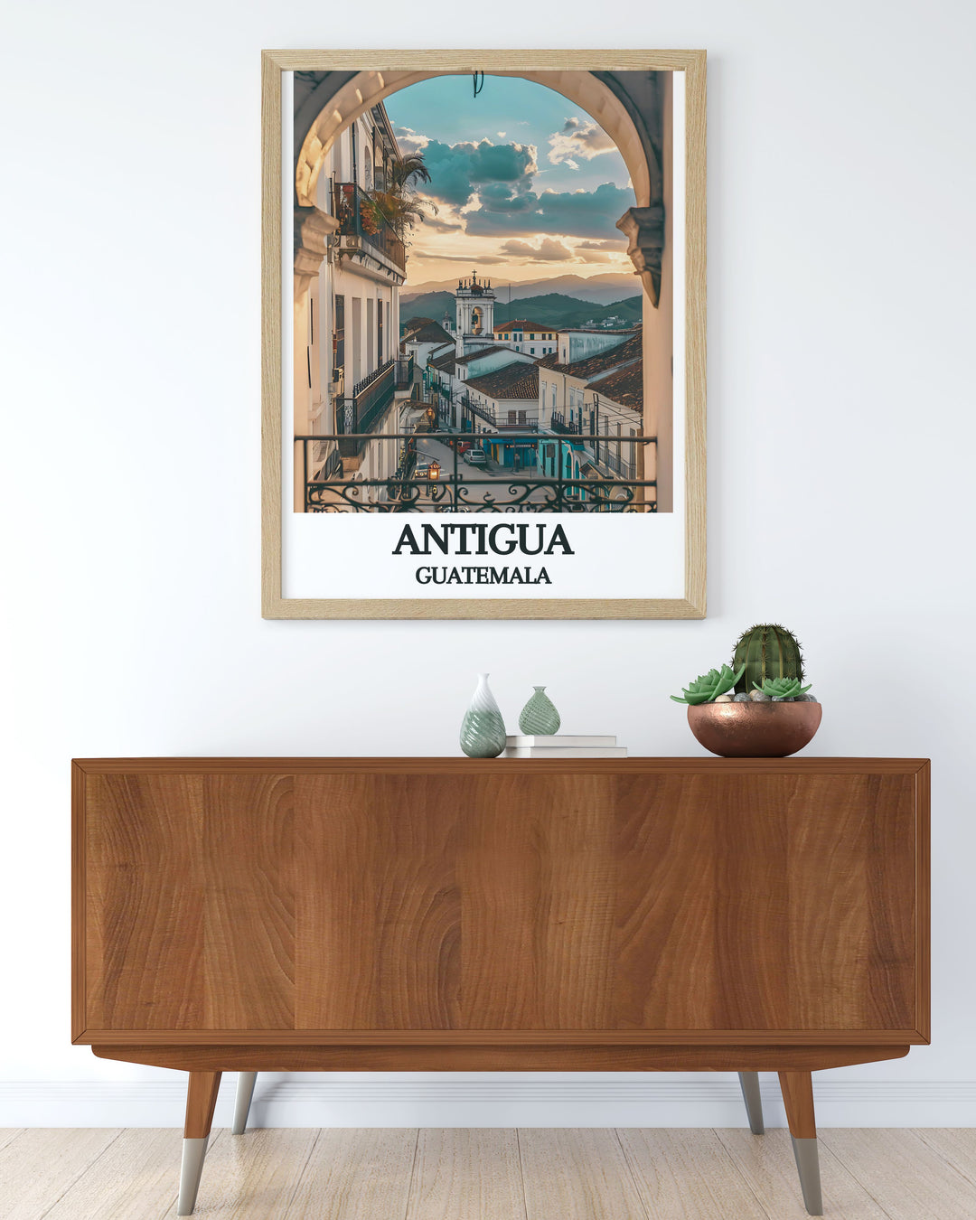 Antigua Guatemala Cathedral fine line print in a sleek black and white design perfect for enhancing your living room or bedroom decor with a touch of cultural elegance