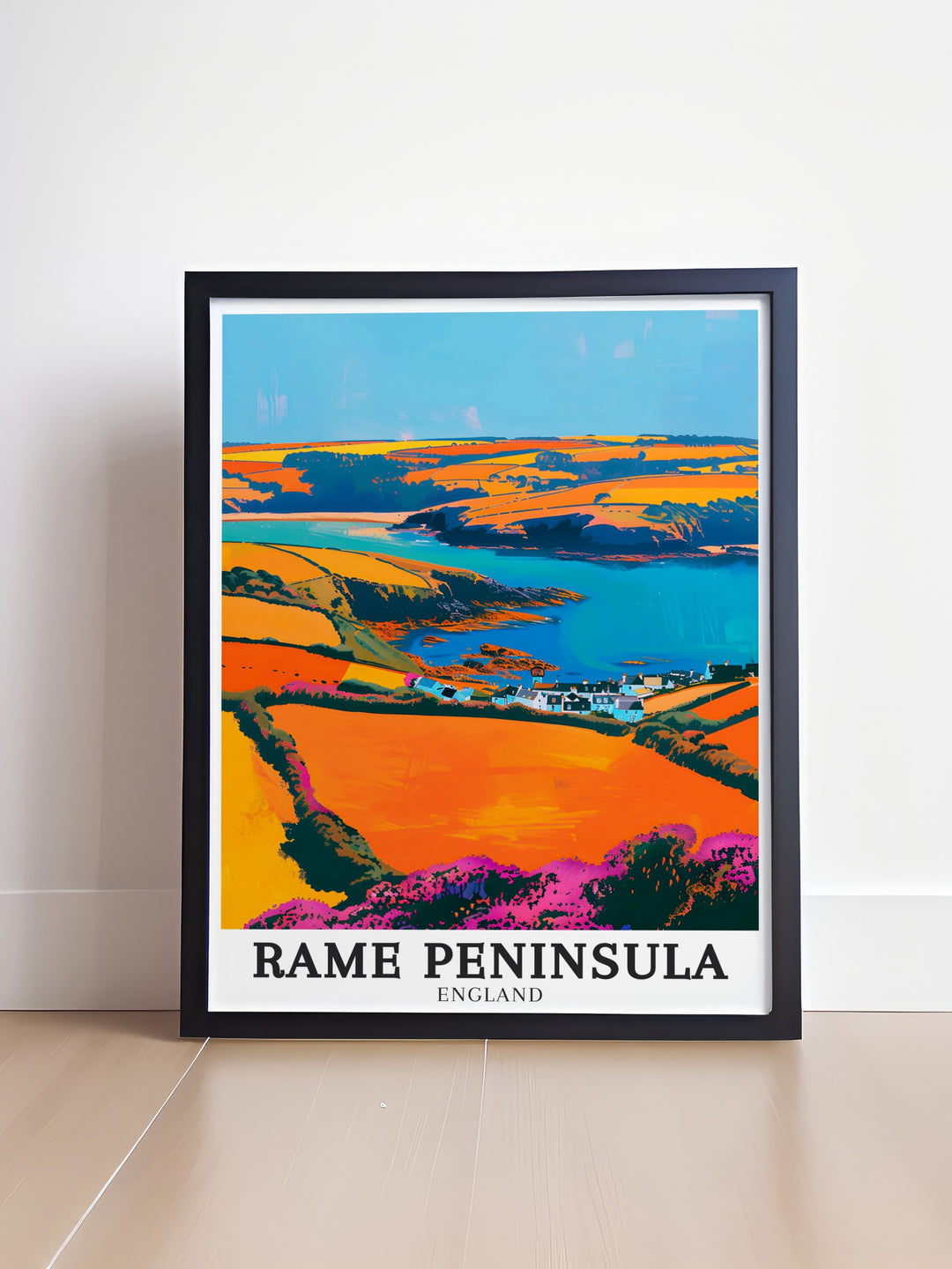 This stunning Cornwall poster features Rame Head Whitsand Bay in the Rame Peninsula making it a perfect addition to any home decor collection Whether as a Cornwall gift or a centerpiece in your living space this artwork beautifully captures the charm of Cornwalls coastline.