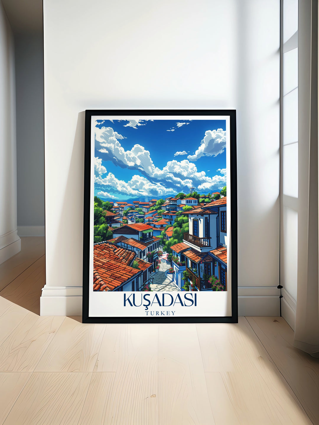 Sirince poster print featuring the beautiful Turkish village. Add this stunning Turkey wall art to your home decor. Perfect for anyone seeking elegant Turkey travel art to elevate their living space or give as a meaningful travel gift.