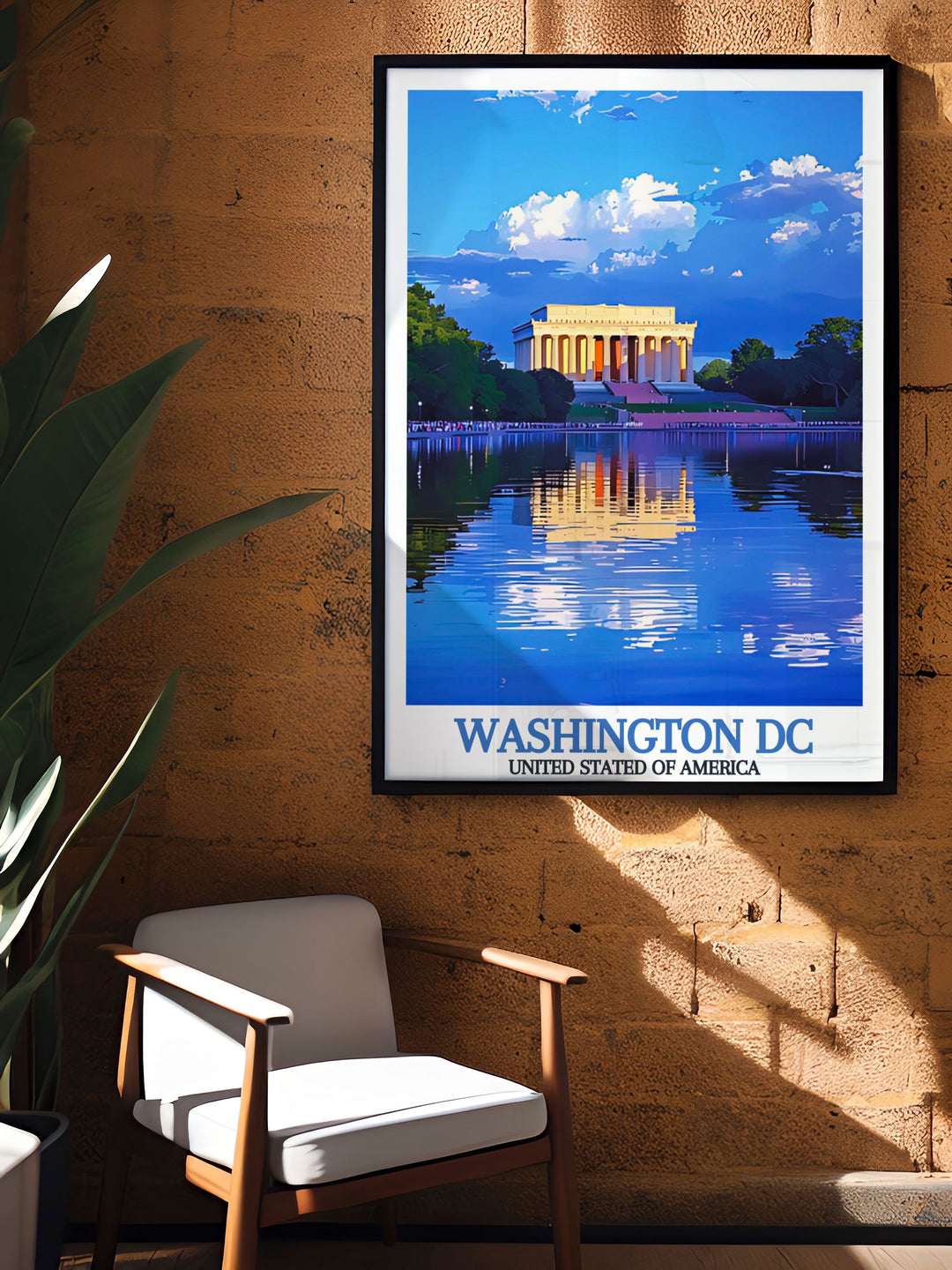 Beautiful Washington DC art print featuring the Lincoln Memorial and botanical garden. This fine line print is ideal for modern home decor and makes a great gift for anniversaries birthdays and Christmas. Add a piece of Washington DC to your home with this elegant print.