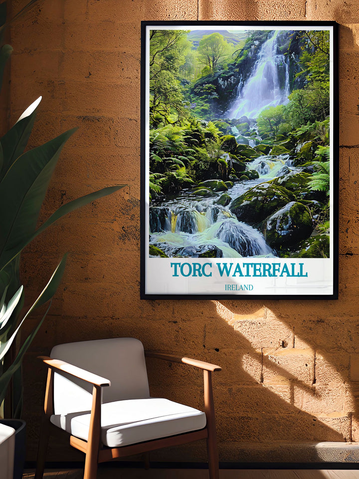 Highlight the mystical allure and historical significance of Torc Waterfall with this captivating art print, a perfect addition to your decor.