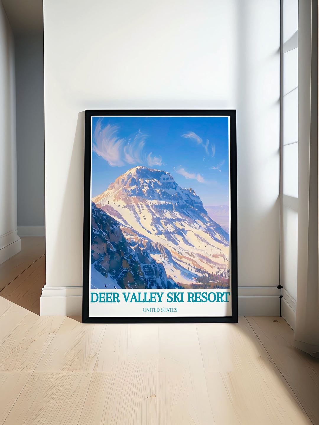 Bald Mountain Art Print featuring a stunning winter vista with downhill skiing perfect for home decor and gifts showcasing a snowy mountain landscape.