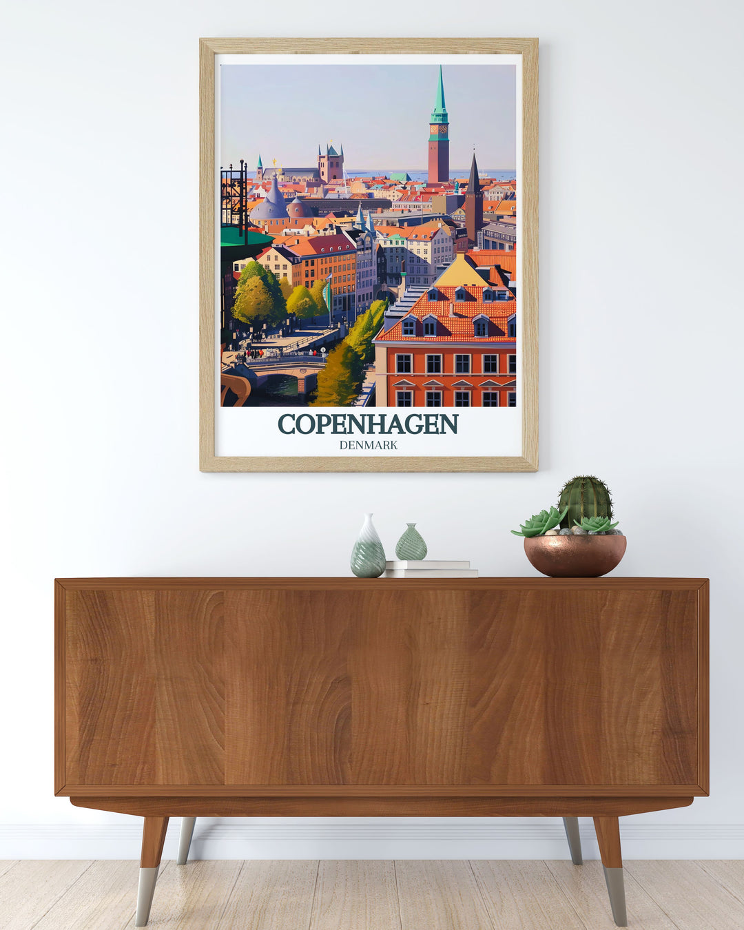 This vintage print of The Round Tower view, Copenhagen city hall from Copenhagen is a timeless piece of wall art. Ideal for adding a historic and sophisticated touch to your space.