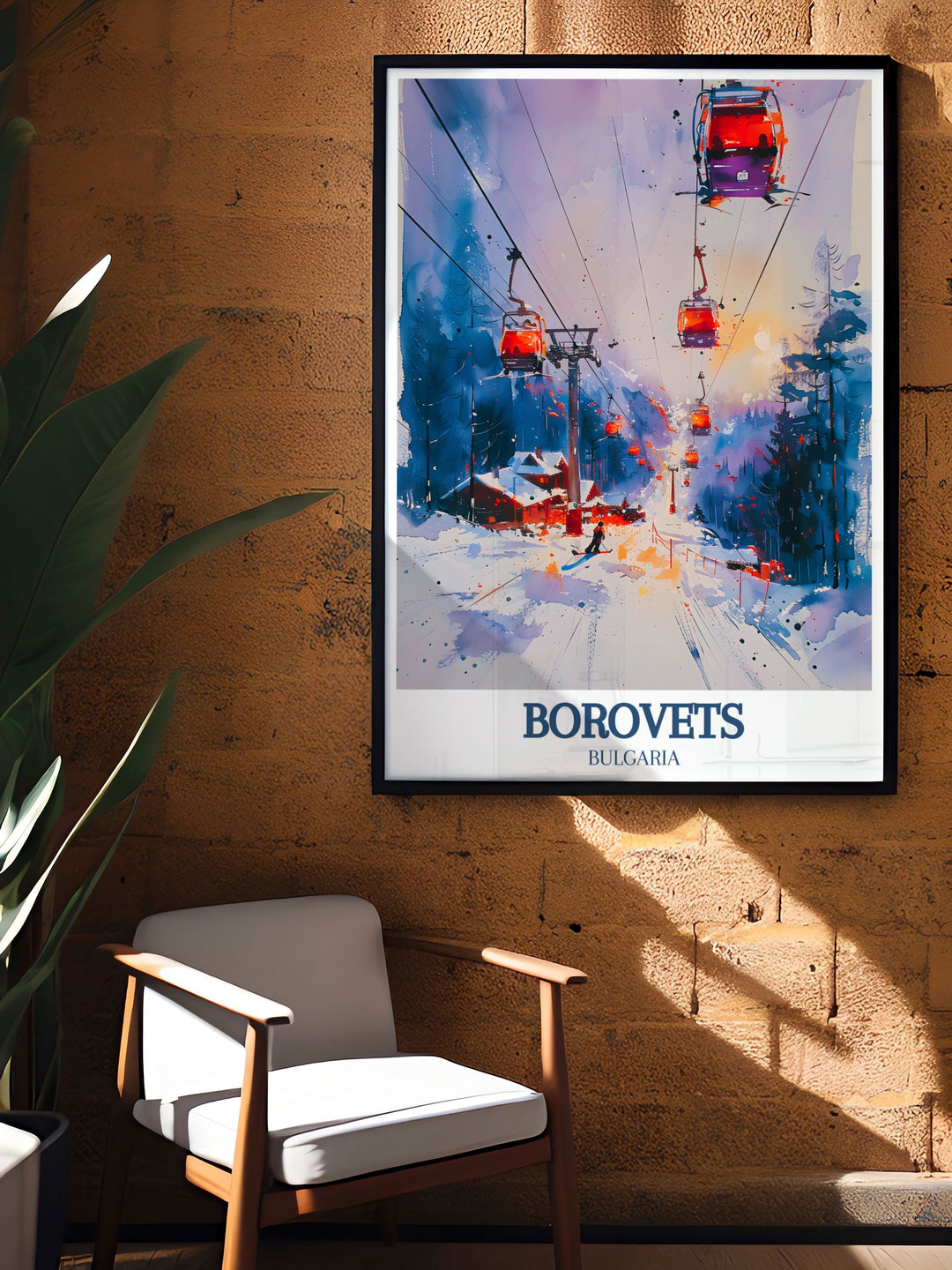 High quality print of Borovets modern ski amenities and the exciting descent of the Yastrebets slope, capturing the essence of Bulgarias premier alpine destination. Ideal for art lovers who appreciate both adventure and nature.
