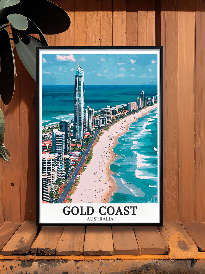 The Brisbane wall poster brings the charm and vibrancy of Queenslands capital city into your home. With a focus on the citys skyline and subtropical beauty, this artwork is perfect for anyone who enjoys exploring urban destinations or wishes to celebrate their love for Brisbane.