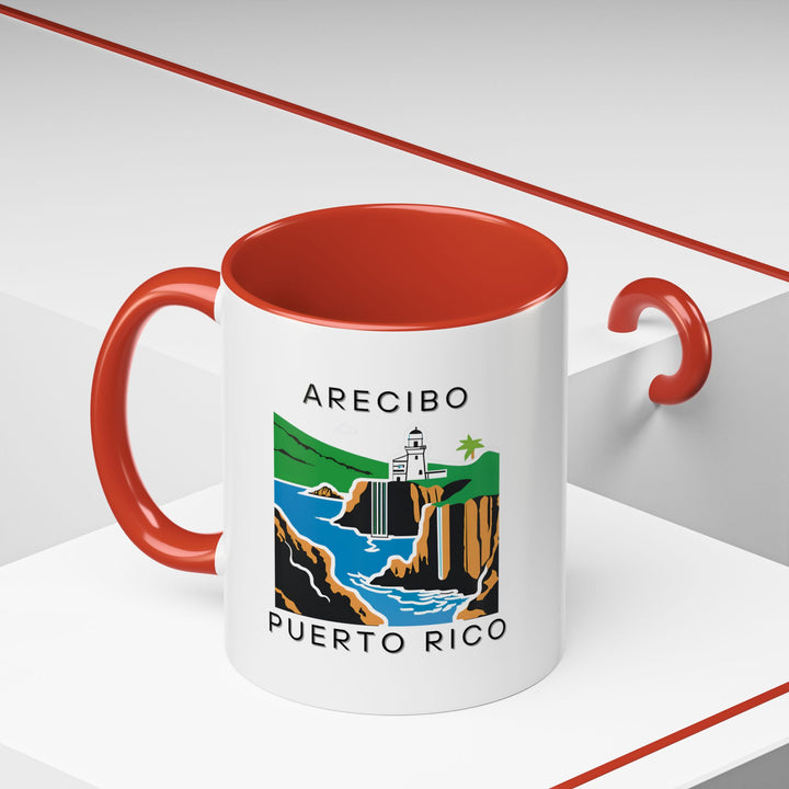 Celebrate Arecibo Puerto Rico’s scenic charm with this artistic and durable ceramic mug. Perfect for daily use or as a thoughtful gift for travelers, it captures the beauty of Puerto Rico with every sip.