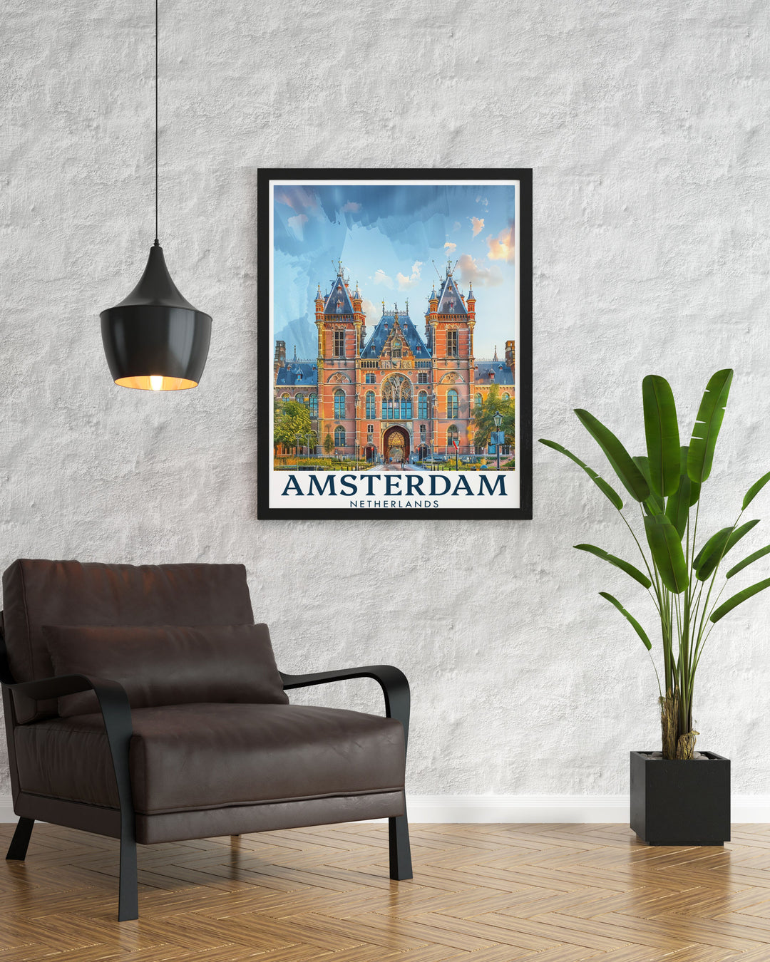 Elegant Amsterdam photo of the Rijksmuseum. A perfect addition to your Amsterdam decor collection. This Amsterdam art print showcases the citys historical landmarks and vibrant culture. Ideal for those who love city prints and fine line art.