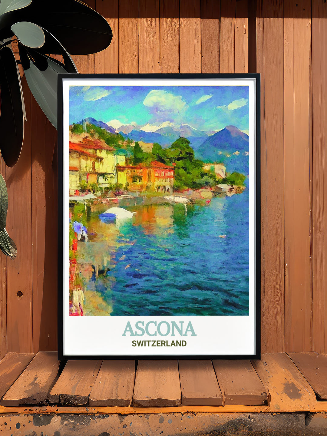 This canvas print showcases the Promenade Lungolago in Ascona, with vibrant colors and tranquil lake views that evoke a sense of calm. Ideal for those who love Swiss travel and culture, this art piece is perfect for bringing the serenity of Ascona into your home.