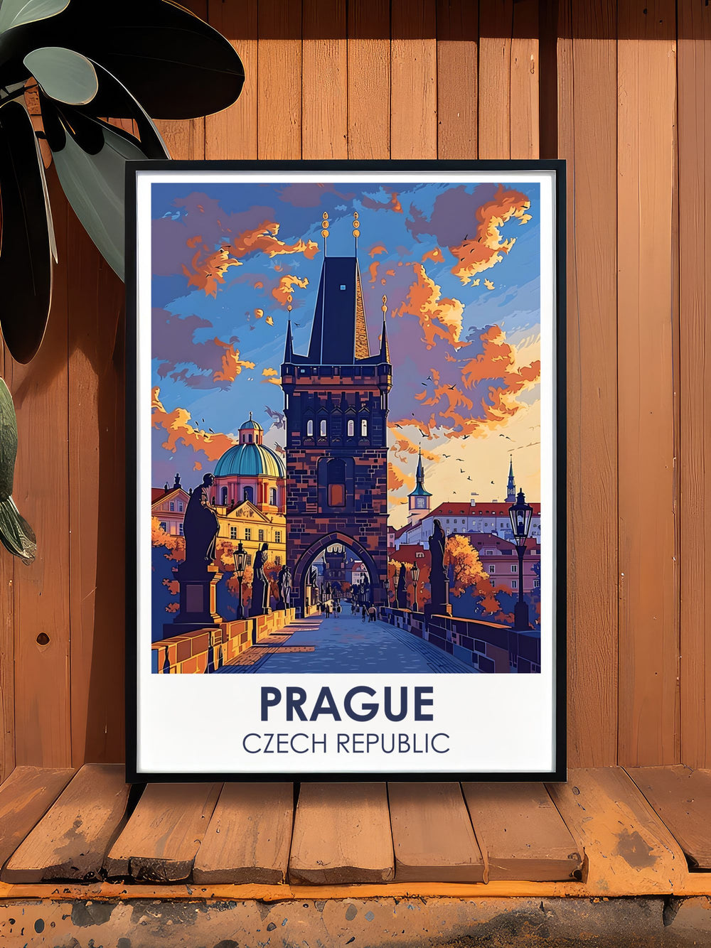 Elevate your home decor with a Charles Bridge Karluv Travel Poster showcasing the beauty of Prague. This Prague Art Print captures the intricate details of one of Pragues most famous landmarks, making it an ideal piece for any Prague Wall Art collection.