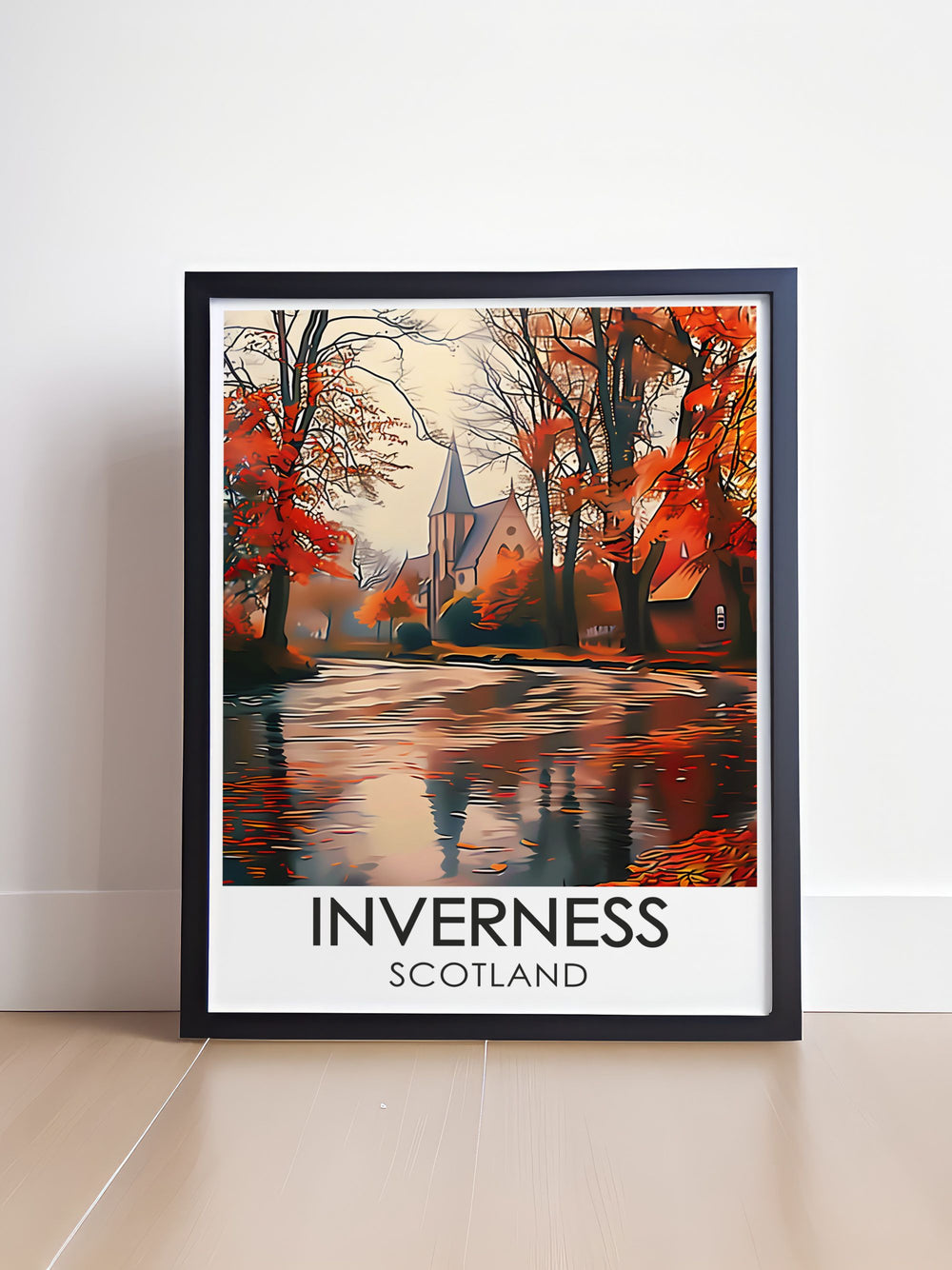 Fine art print capturing the serene Ness Islands, known for their lush greenery and charming Victorian bridges, providing a peaceful escape in the heart of Inverness.